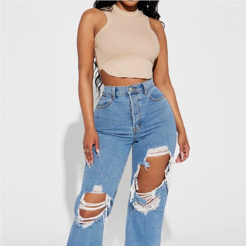 Drive you crazy ripped jeans fashion nova